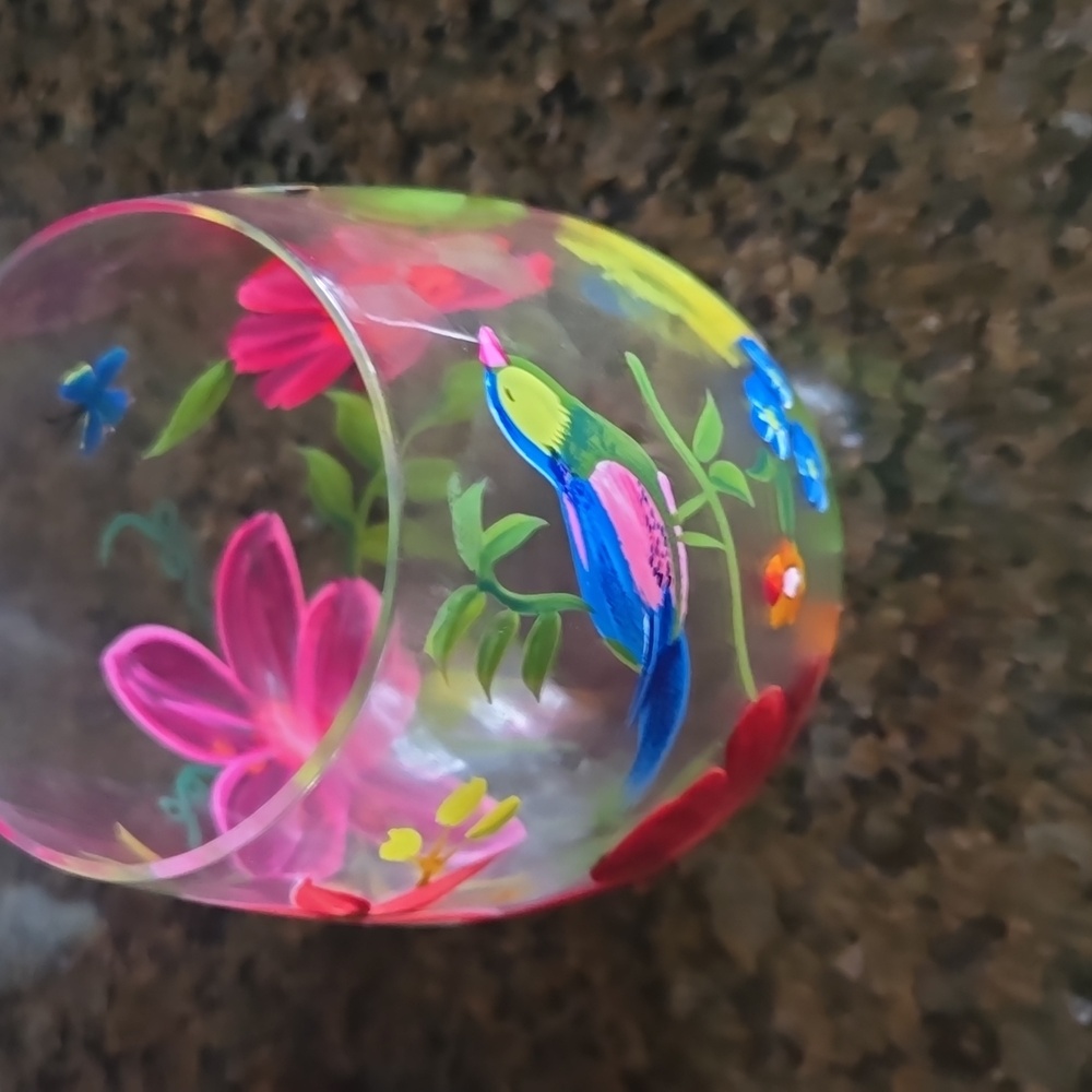 Hand painted Glass wine cups